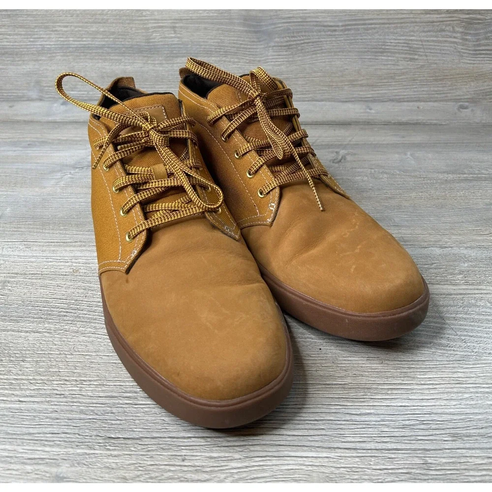 Size 13 Mens Timberland Groveton A6025 Wheat Leather/Fabric Chukka boots EUC